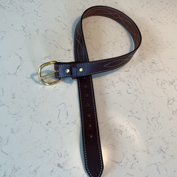 Leather Belt Brown & Stylish with Gold Buckle - Picture 5 of 5